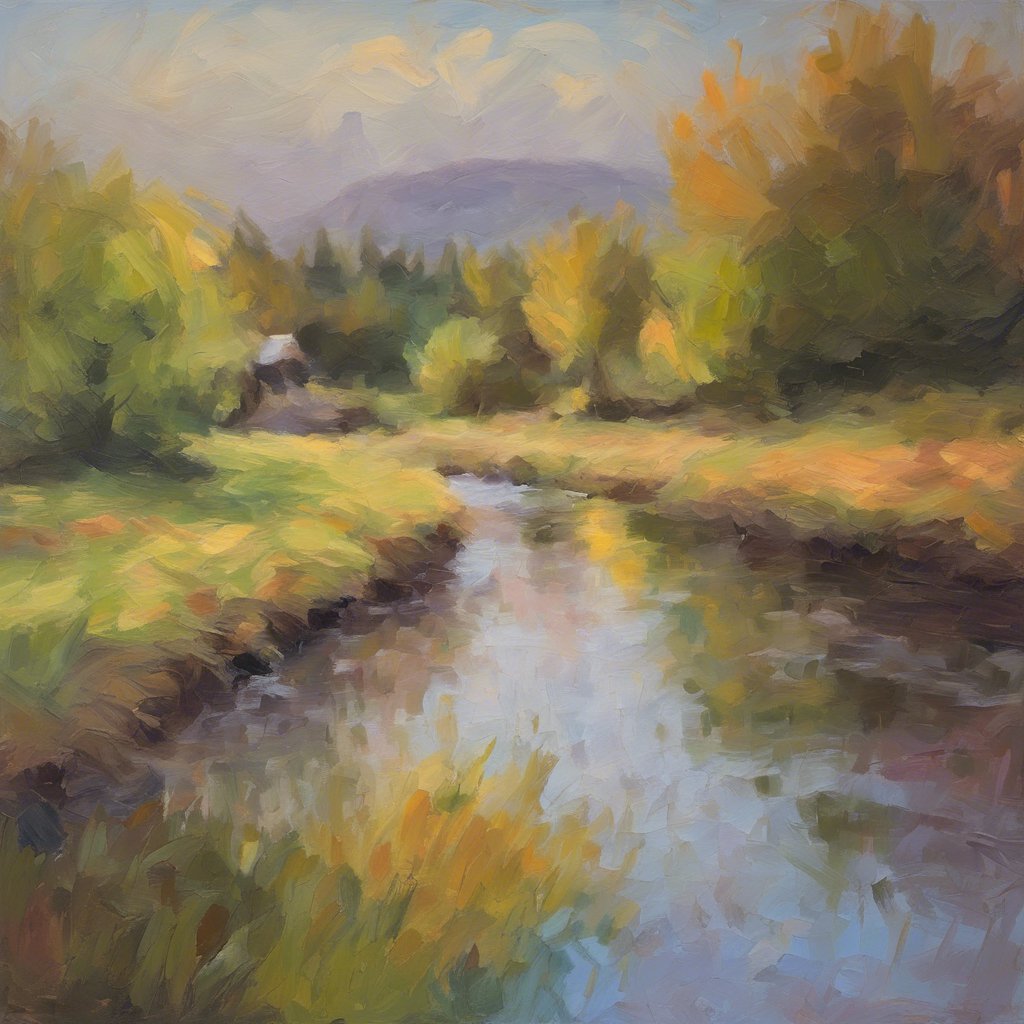 "Create an Impressionist oil painting of a landscape scene."